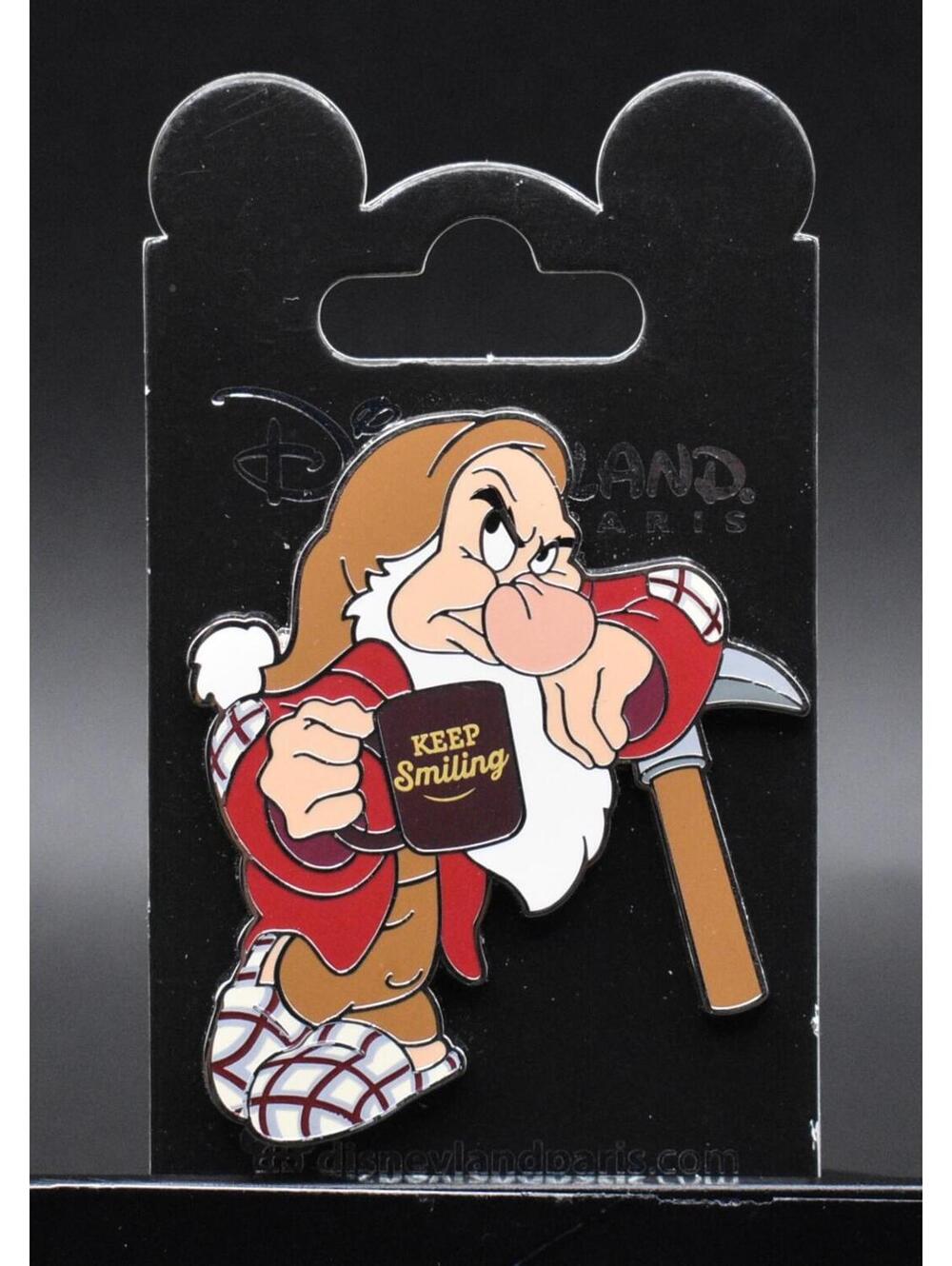 Disney DLRP Paris Snow White Seven Dwarfs Grumpy Keep Smiling Pin (B5)